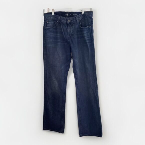 7 For All Mankind Other - 7 For All Mankind Austyn Relaxed Straight Mens Jeans Size 33X34 Dark Blue Zip